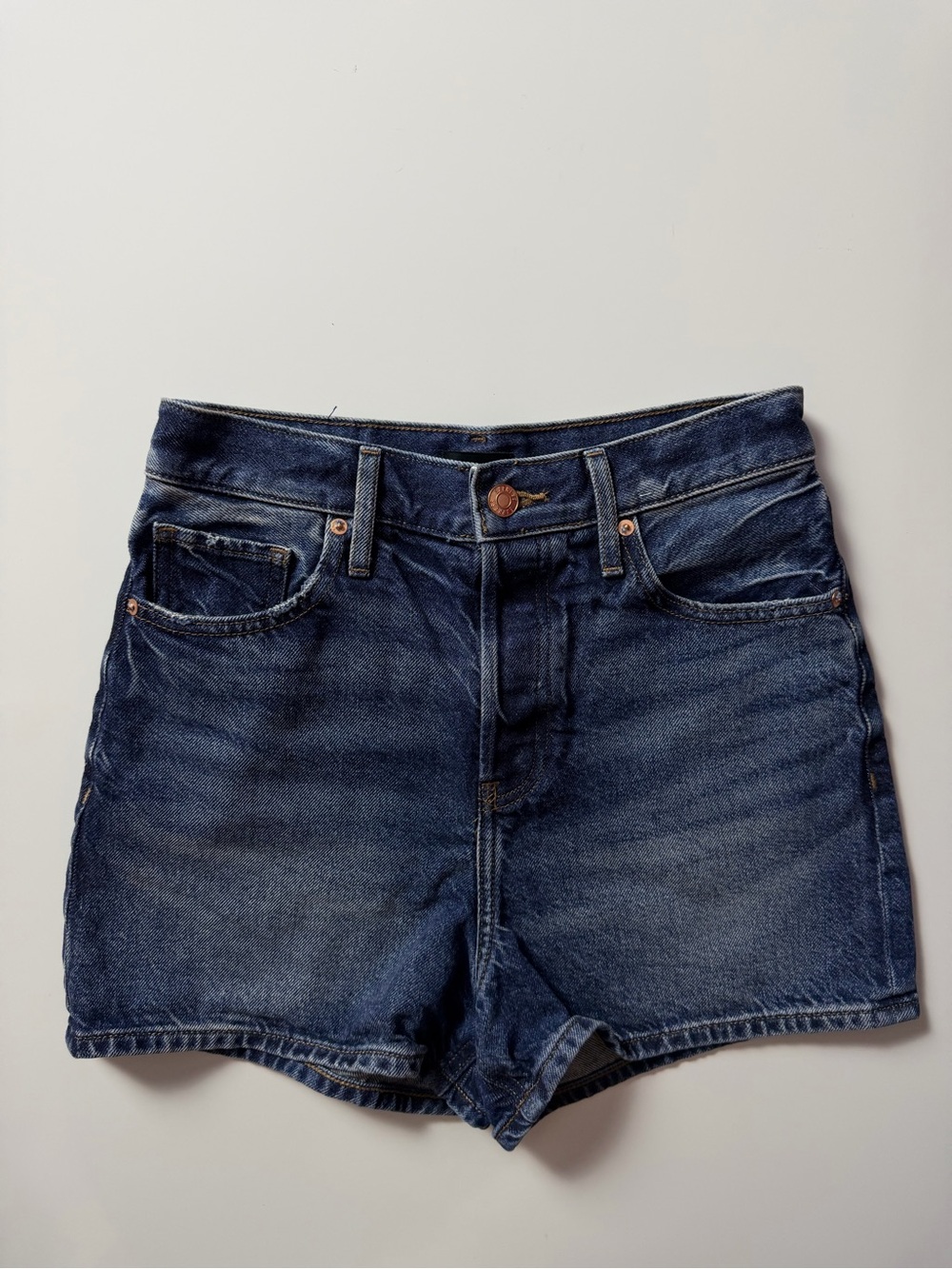 Express Super High Rise Rigid Denim Shorts, Size 2